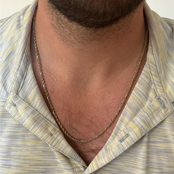 10K Solid Yellow Gold Necklace Gold Rope Chain, 1.5MM, 24”, 11.3 Grams, unisex - Picture 2 of 9